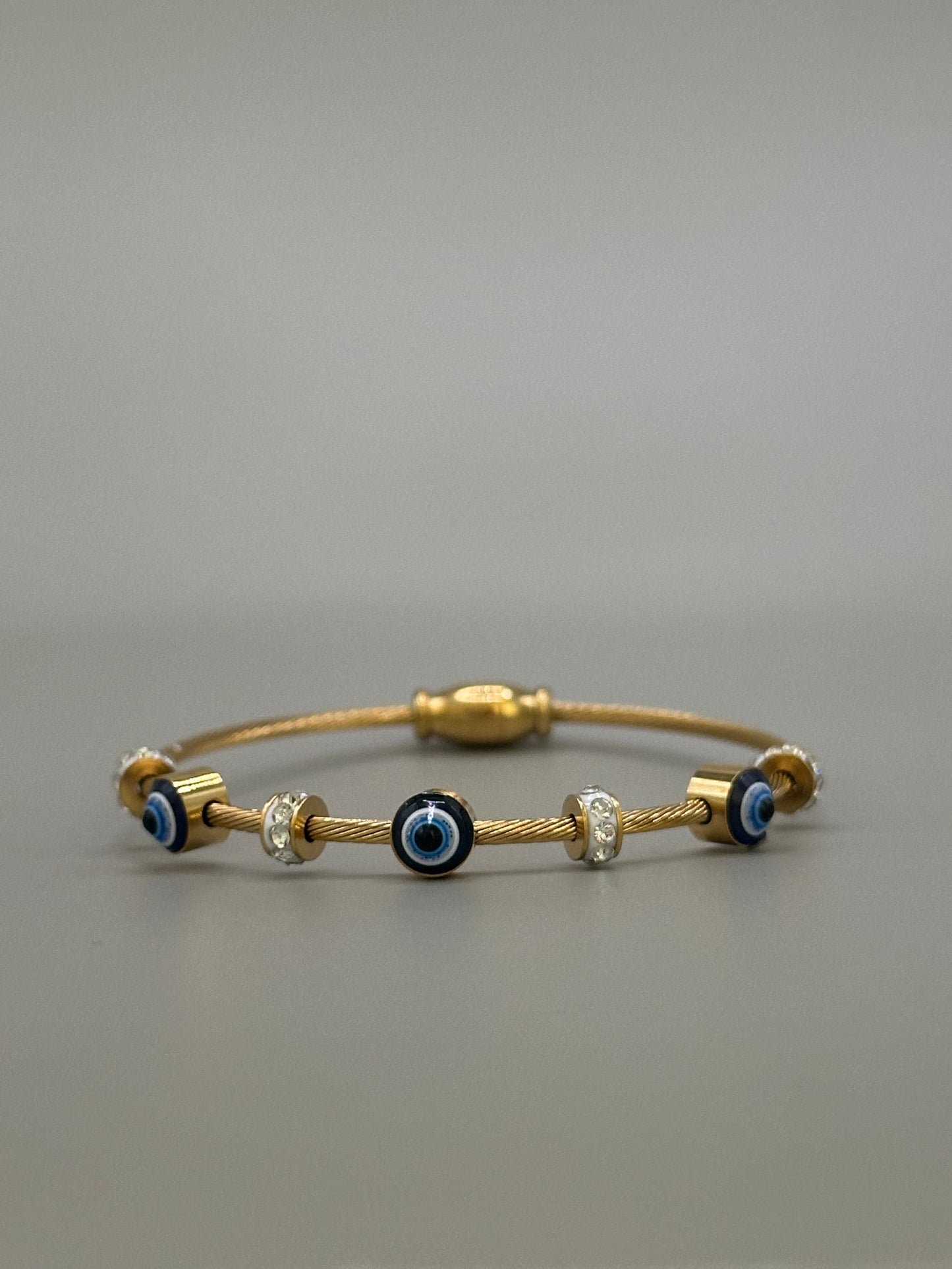 18K Gold Plated Evil Eye Magnetic Bracelet