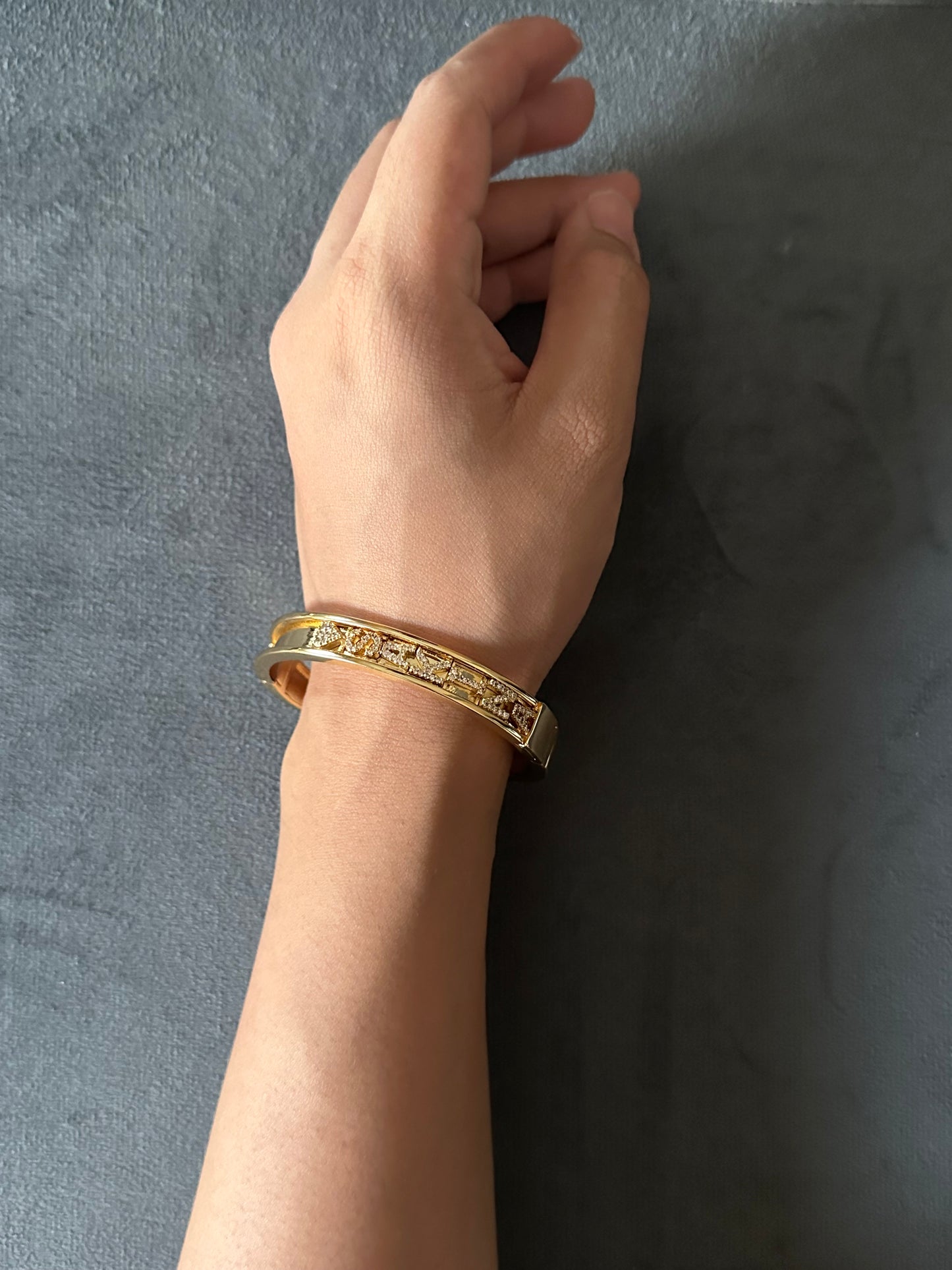 18K Gold Plated Personalised Bangle
