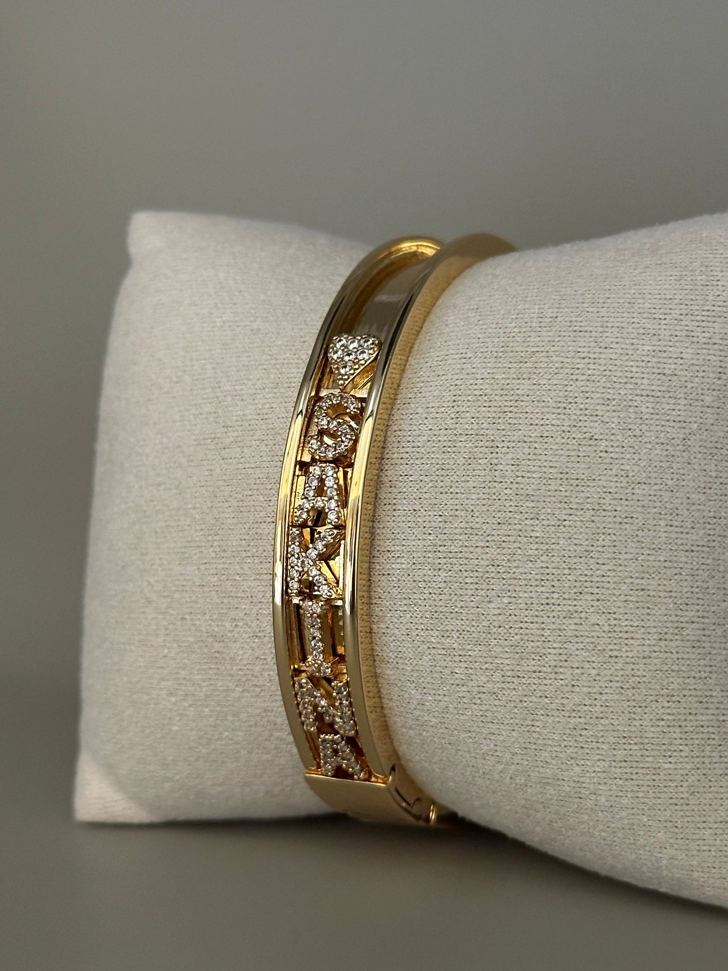 18K Gold Plated Personalised Bangle
