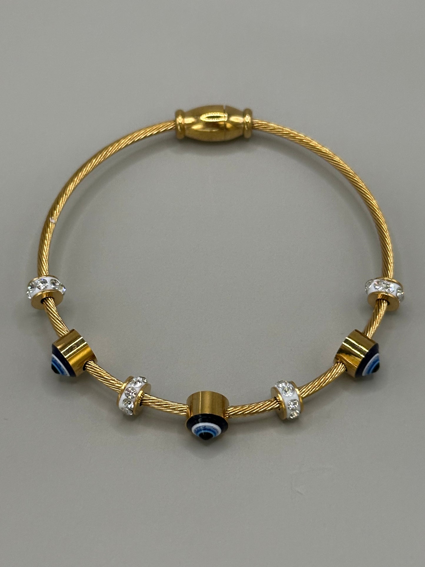 18K Gold Plated Evil Eye Magnetic Bracelet