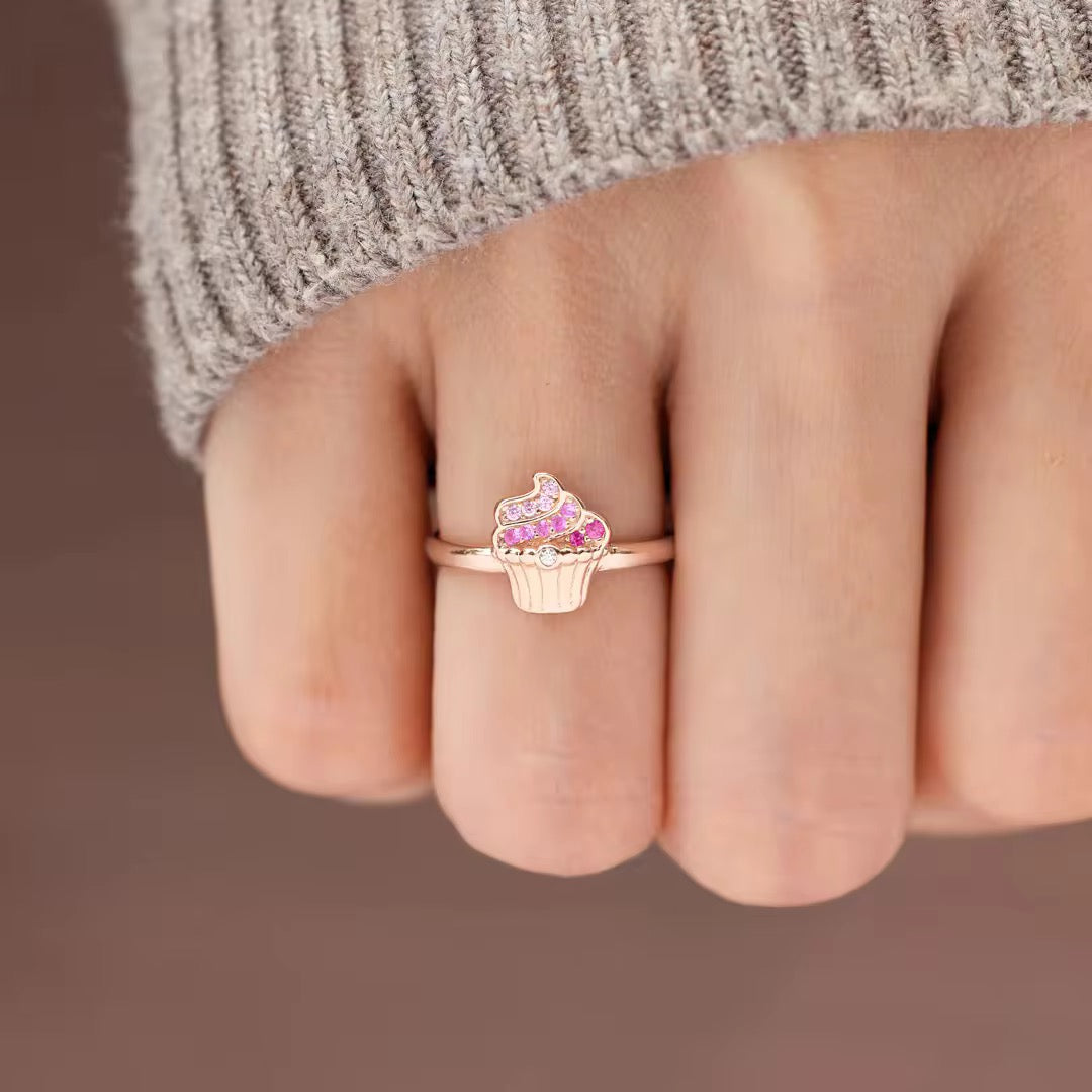 925 Sterling Silver Cupcake Ring