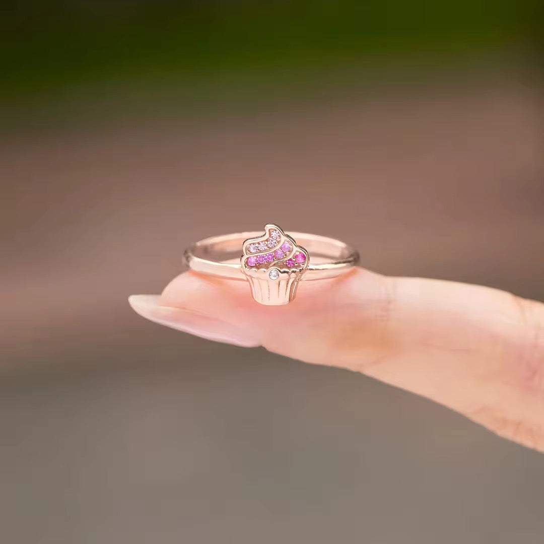 925 Sterling Silver Cupcake Ring