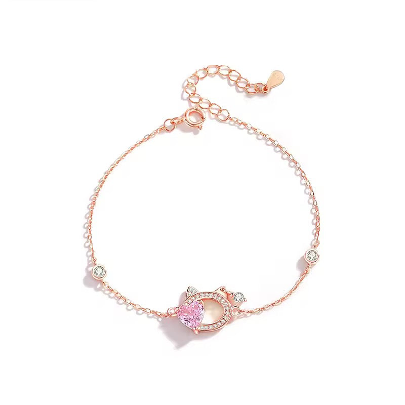 925 Sterling Silver Cat Bracelet