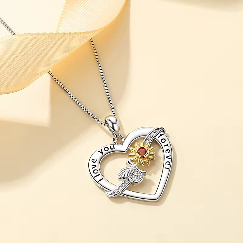 925 Sterling Silver Sunflower Necklace