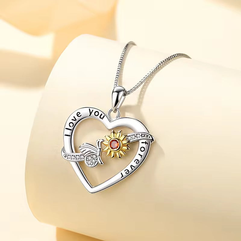 925 Sterling Silver Sunflower Necklace