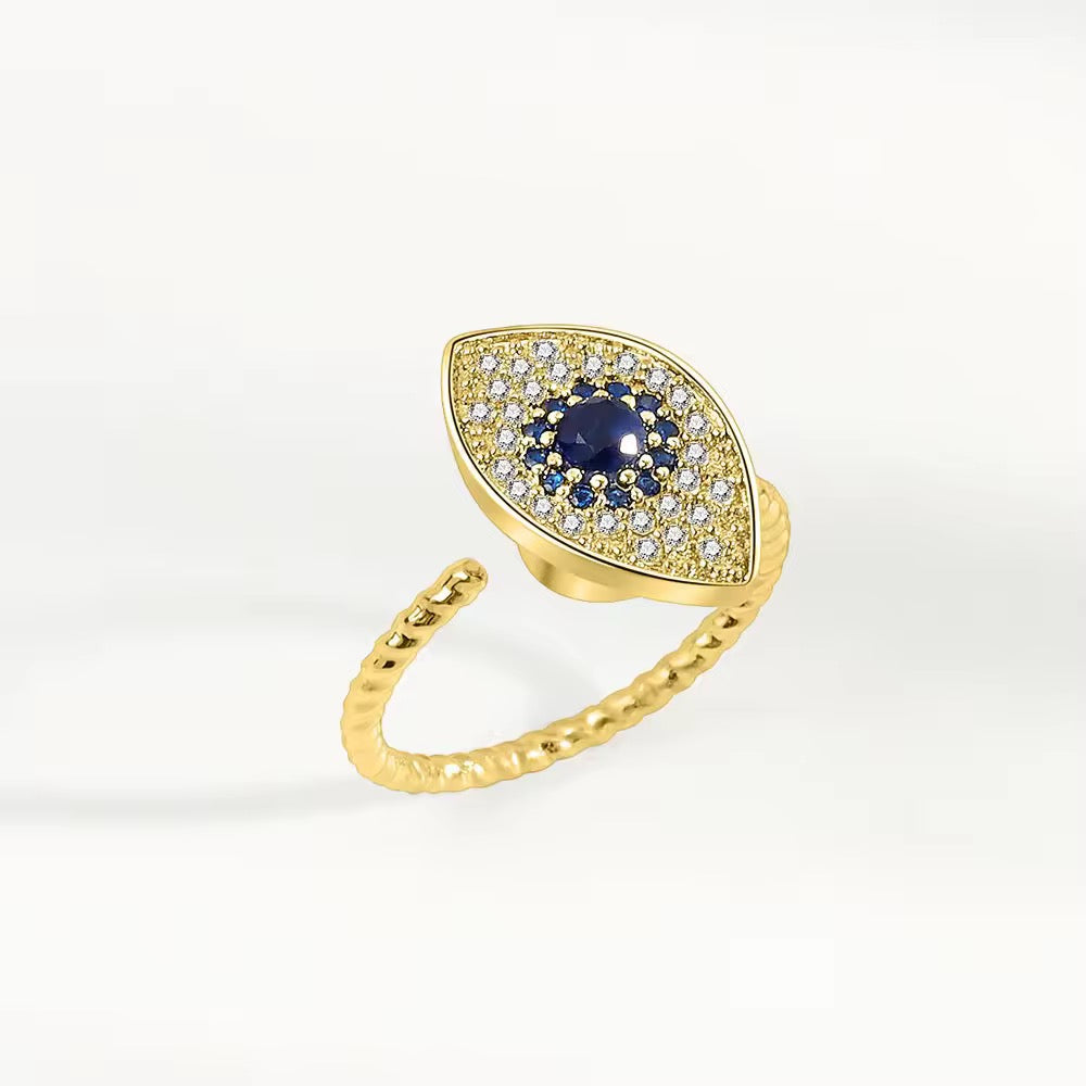 925 Sterling Silver Spinning Evil Eye Ring