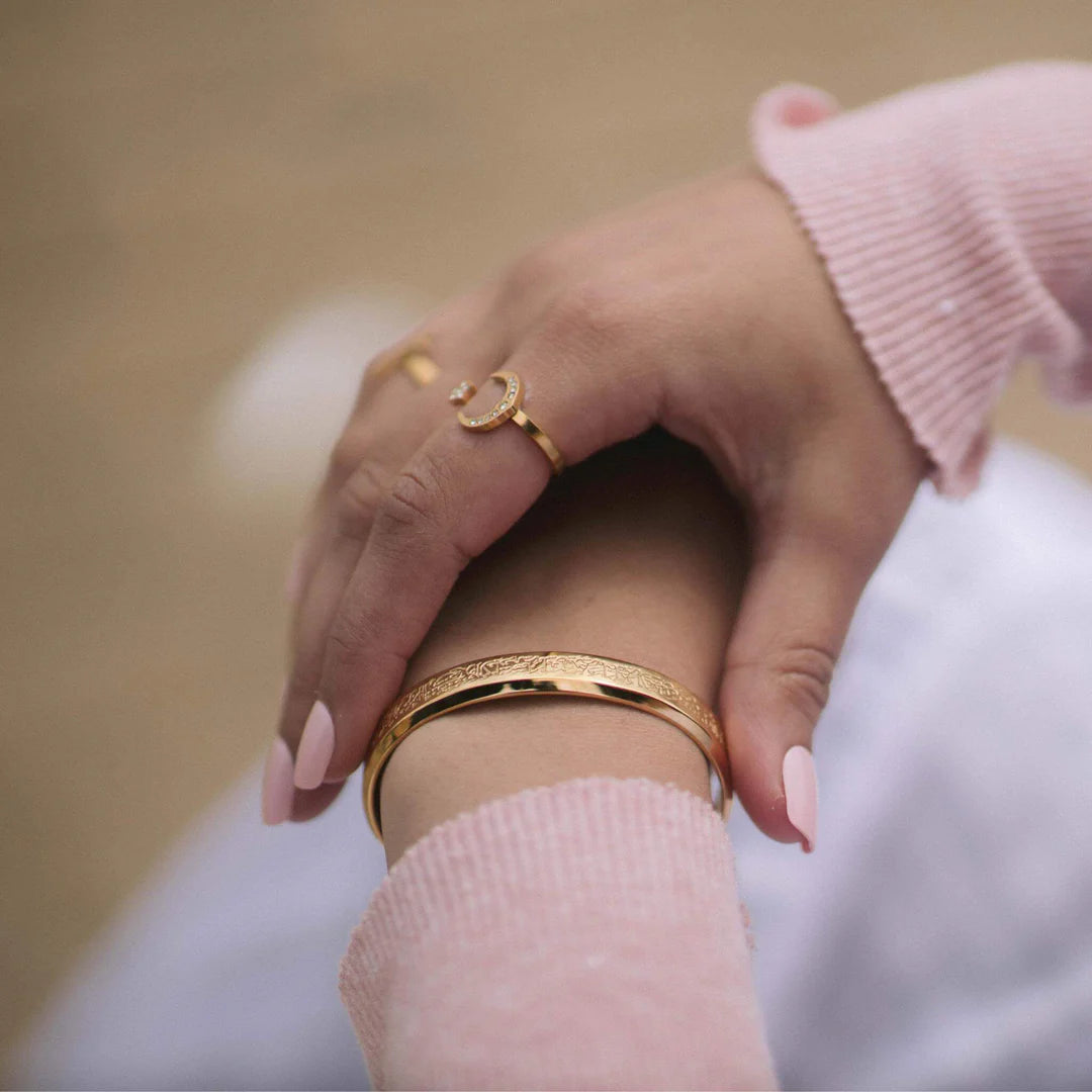 18K Gold Plated Ayatul Kursi Cuff Bracelet