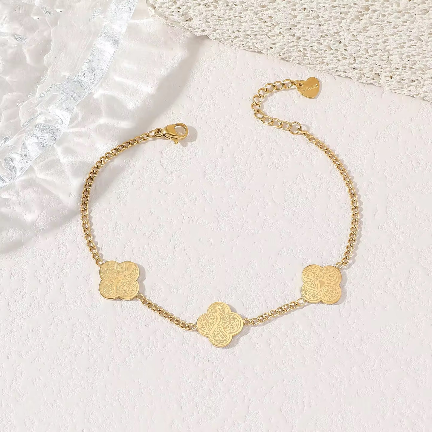 18K Gold Plated Clover Bracelet