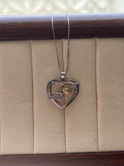 925 Sterling Silver Sunflower Necklace