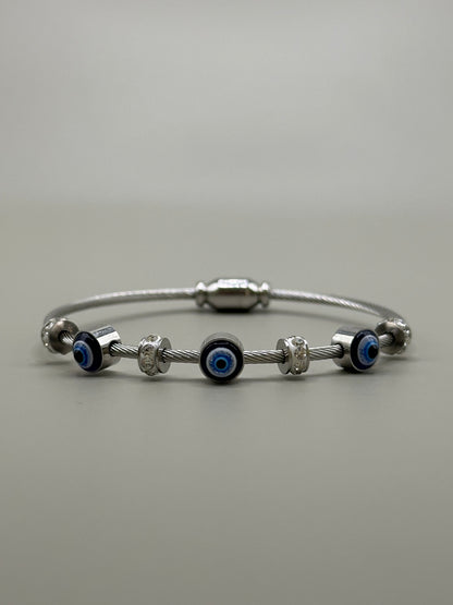 18K Gold Plated Evil Eye Magnetic Bracelet