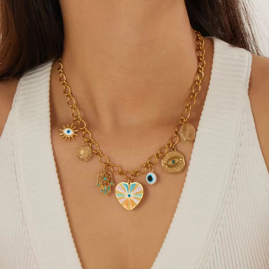 Evil Eye Charms Necklace 🧿