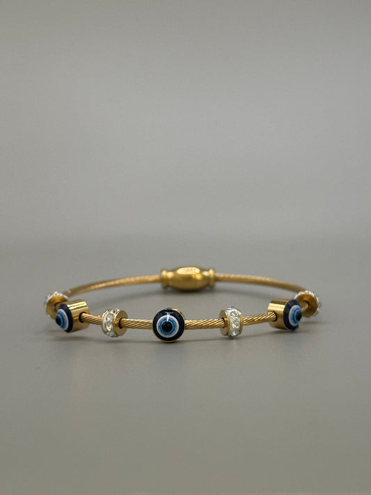 18K Gold Plated Evil Eye Magnetic Bracelet