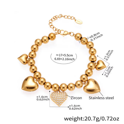 18K Gold Plated Chunky Heart Bracelet