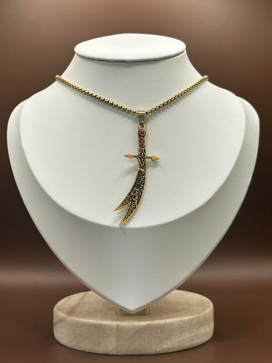 Zulfiqar Sword Stone Necklace