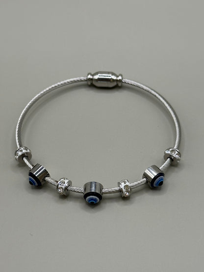 18K Gold Plated Evil Eye Magnetic Bracelet