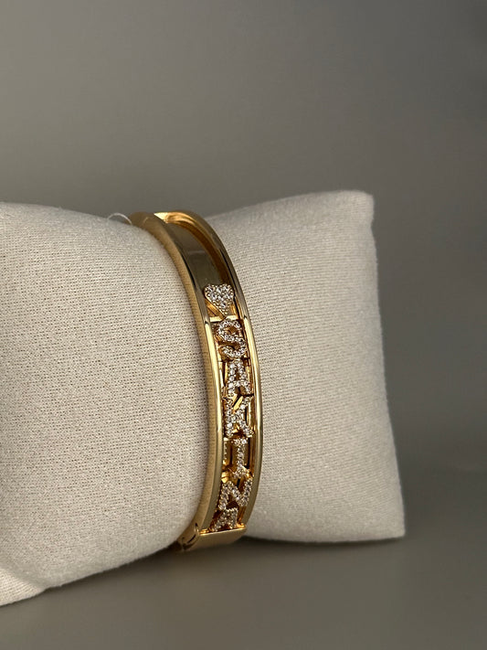 18K Gold Plated Personalised Bangle
