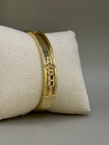 18K Gold Plated Personalised Bangle