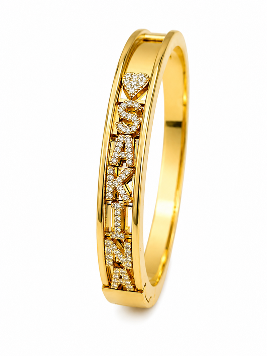 18K Gold Plated Personalised Bangle