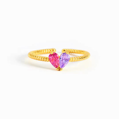 925 Sterling Silver Dual Heart Ring