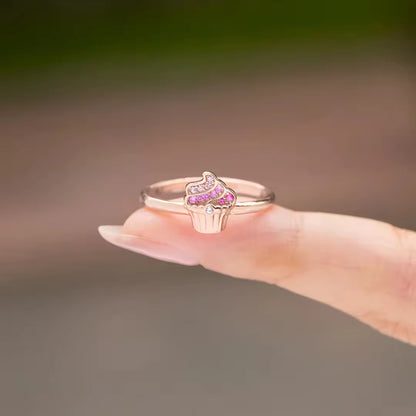 925 Sterling Silver Cupcake Ring