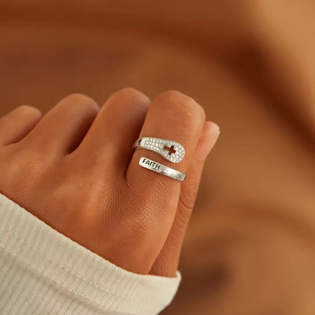 925 Sterling Silver Faith Ring