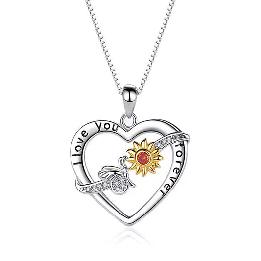 925 Sterling Silver Sunflower Necklace