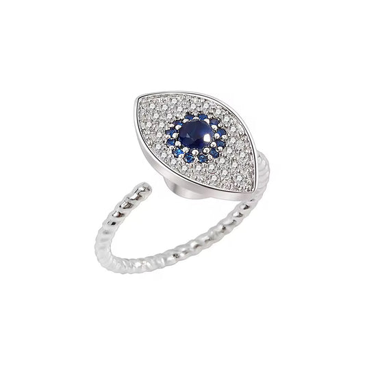 925 Sterling Silver Spinning Evil Eye Ring