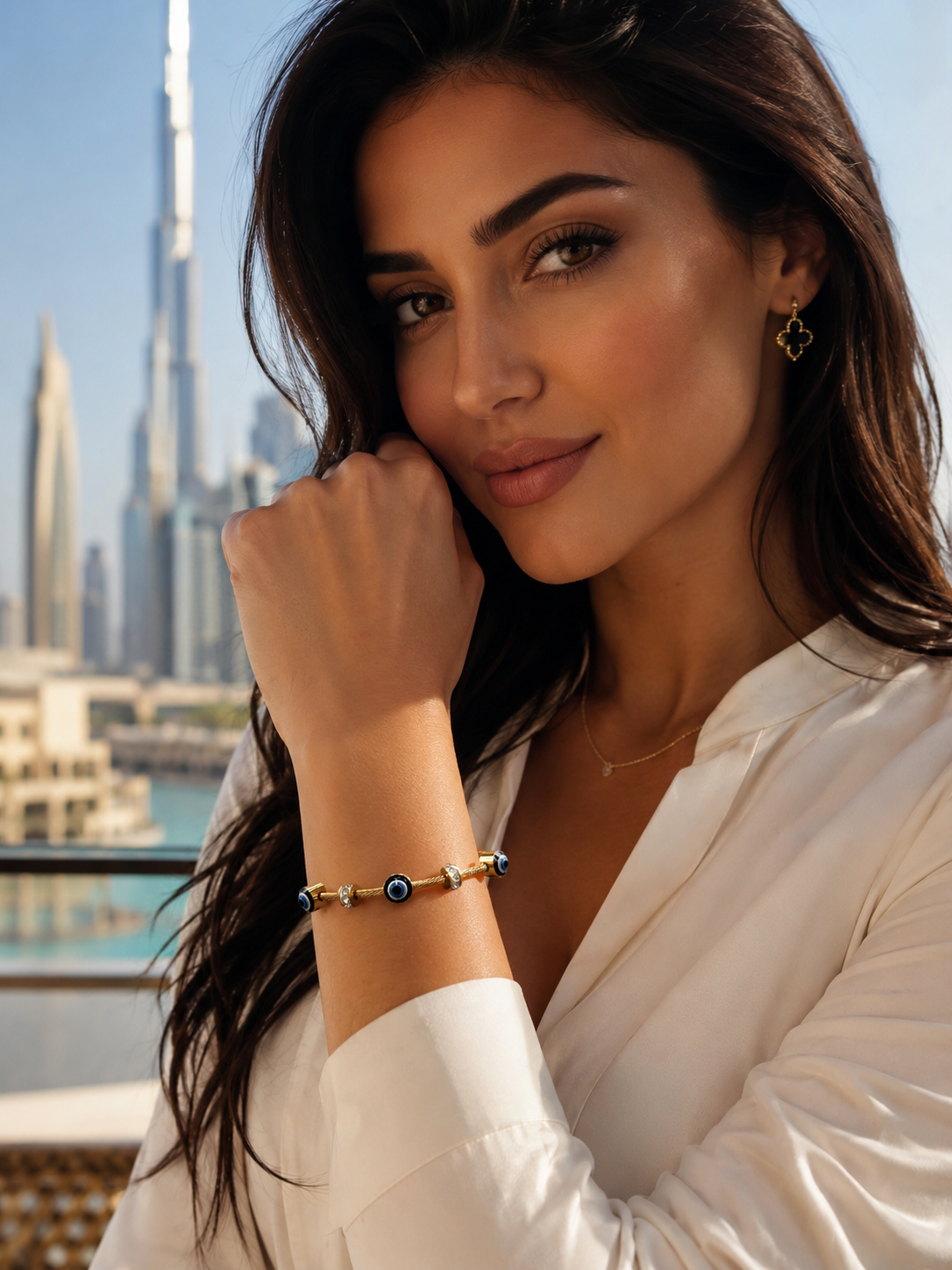 18K Gold Plated Evil Eye Magnetic Bracelet