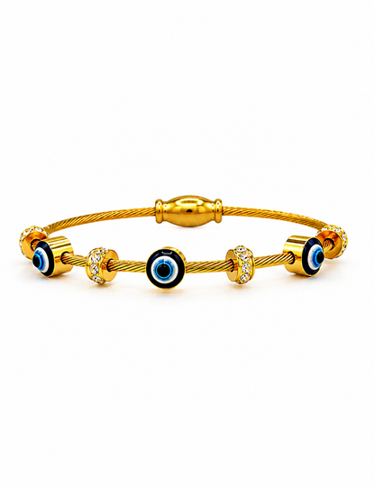 18K Gold Plated Evil Eye Magnetic Bracelet