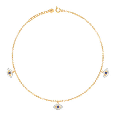 925 Sterling Silver Evil Eye Anklet