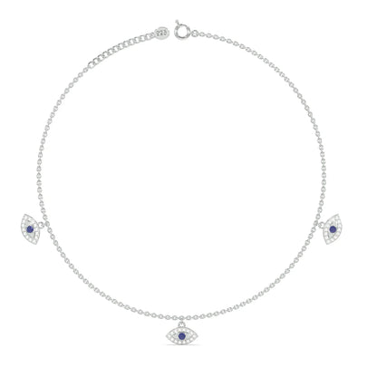 925 Sterling Silver Evil Eye Anklet