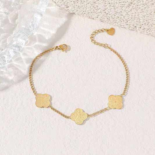 18K Gold Plated Clover Bracelet